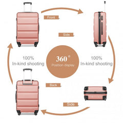 K2191L - Kono 28 Inch Check in Luggage - Streamlined ABS Hardshell Suitcase with Secure TSA Lock - Nude