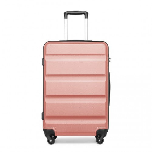 K2191L - Kono 24 Inch Check in Luggage - Streamlined ABS Hardshell Suitcase with Secure TSA Lock - Nude