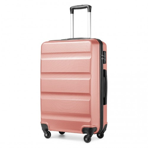 K2191L - Kono 24 Inch Check in Luggage - Streamlined ABS Hardshell Suitcase with Secure TSA Lock - Nude