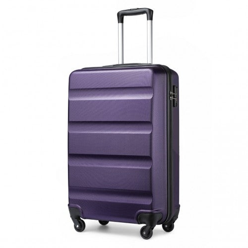 K2191L - Kono 19 Inch Cabin Size Carry On Suitcase - Streamlined Lightweight ABS Hardshell with Secure TSA Lock - Purple