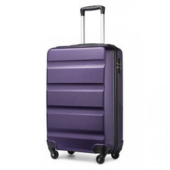 K2191L - Kono 19 Inch Cabin Size Carry On Suitcase - Streamlined Lightweight ABS Hardshell with Secure TSA Lock - Purple