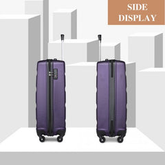 K2191L - Kono 19 Inch Cabin Size Carry On Suitcase - Streamlined Lightweight ABS Hardshell with Secure TSA Lock - Purple