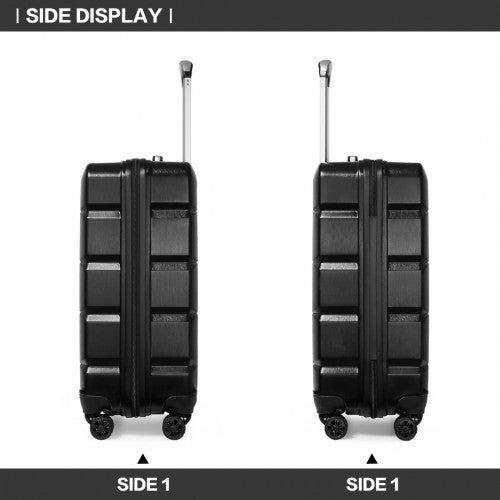 K2292L - Kono 20 Inch Lightweight Hard Shell ABS Luggage Cabin Suitcase With TSA Lock - Black