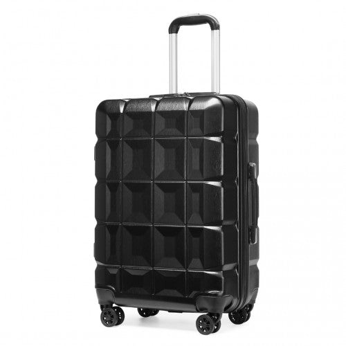 K2292L - Kono 24 Inch Lightweight Hard Shell ABS Suitcase With TSA Lock - Black