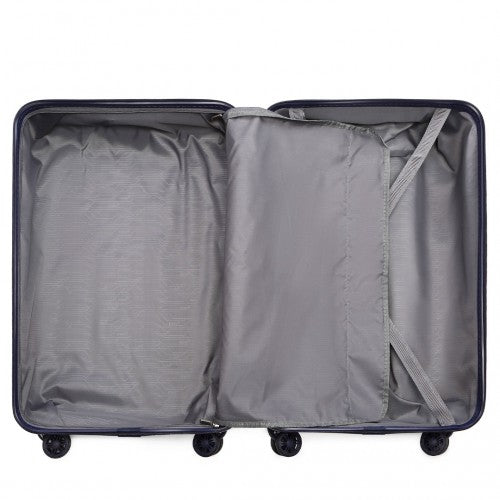 K2292L - Kono Lightweight Hard Shell ABS Suitcase With TSA Lock And Vanity Case 4 Piece Set - Navy