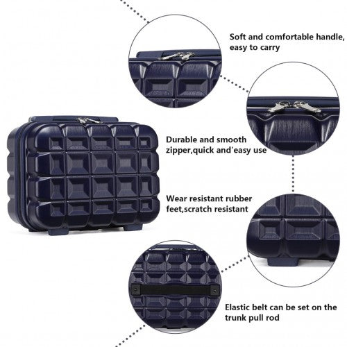 K2292L - Kono 13 Inch Lightweight Hard Shell ABS Vanity Case - Navy