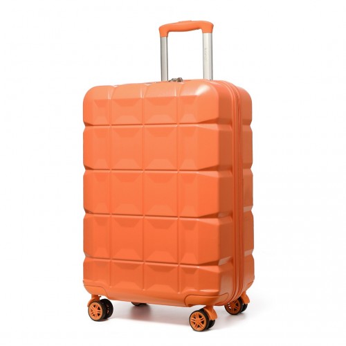 K2292L - Kono 20 Inch Lightweight Hard Shell ABS Luggage Cabin Suitcase With TSA Lock - Orange