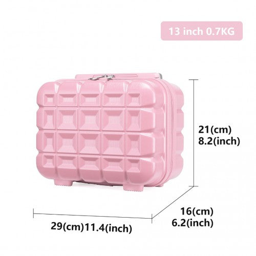 K2292L - Kono 13 Inch Lightweight Hard Shell ABS Vanity Case - Pink