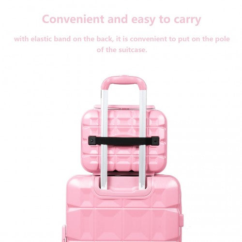 K2292L - Kono 13 Inch Lightweight Hard Shell ABS Vanity Case - Pink