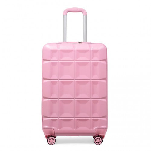 K2292L - Kono 20 Inch Lightweight Hard Shell ABS Luggage Cabin Suitcase With TSA Lock - Pink