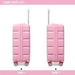 K2292L - Kono 20 Inch Lightweight Hard Shell ABS Luggage Cabin Suitcase With TSA Lock - Pink