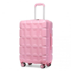 K2292L - Kono 24 Inch Lightweight Hard Shell ABS Suitcase With TSA Lock - Pink