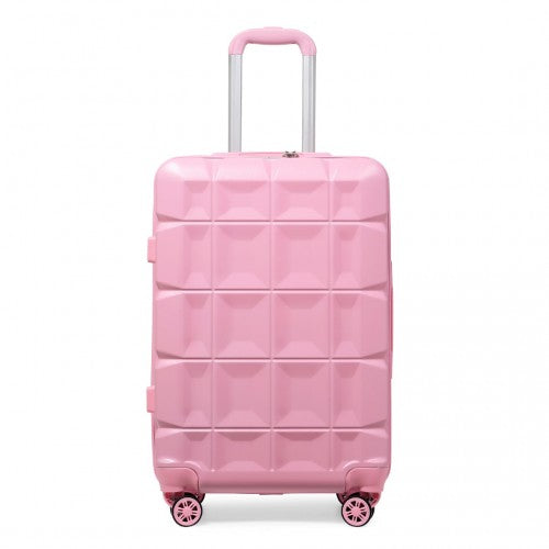 K2292L - Kono 24 Inch Lightweight Hard Shell ABS Suitcase With TSA Lock - Pink