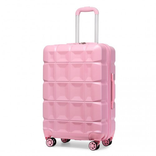 K2292L - Kono 28 Inch Lightweight Hard Shell ABS Suitcase With TSA Lock - Pink