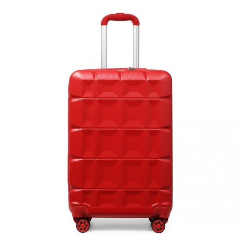 K2292L - Kono 20 Inch Lightweight Hard Shell ABS Luggage Cabin Suitcase With TSA Lock - Red