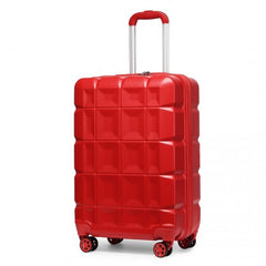 K2292L - Kono 20 Inch Lightweight Hard Shell ABS Luggage Cabin Suitcase With TSA Lock - Red