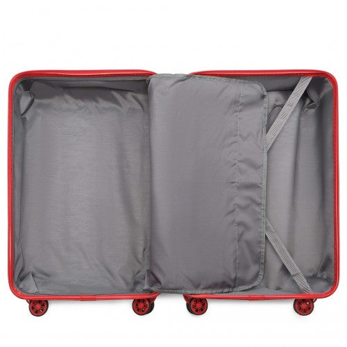 K2292L - Kono 24 Inch Lightweight Hard Shell ABS Suitcase With TSA Lock - Red