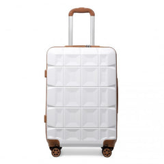 K2292L - Kono 24 Inch Lightweight Hard Shell ABS Suitcase With TSA Lock - White