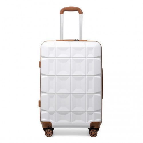 K2292L - Kono 28 Inch Lightweight Hard Shell ABS Suitcase With TSA Lock - White