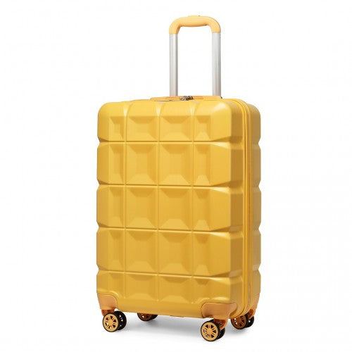 K2292L - Kono 20 Inch Lightweight Hard Shell ABS Luggage Cabin Suitcase With TSA Lock - Yellow