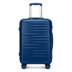 K2391L - British Traveller 24 Inch Durable Polycarbonate and ABS Hard Shell Suitcase With TSA Lock - Navy