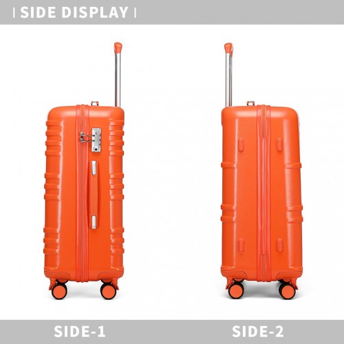 K2391L - British Traveller 24 Inch Durable Polycarbonate and ABS Hard Shell Suitcase With TSA Lock - Orange