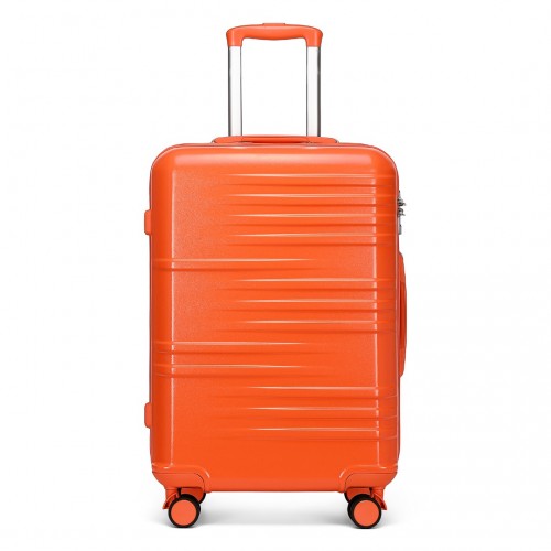 K2391L - British Traveller 24 Inch Durable Polycarbonate and ABS Hard Shell Suitcase With TSA Lock - Orange