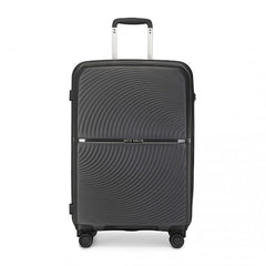 K2393L - British Traveller 24 Inch Spinner Hard Shell PP Suitcase With TSA Lock - Black