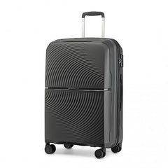 K2393L - British Traveller 20 Inch Spinner Hard Shell PP Suitcase With TSA Lock - Black