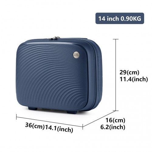 K2393L - British Traveller Lightweight 14 Inch Polypropylene Vanity Case - Navy