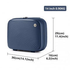 K2393L - British Traveller Lightweight 14 Inch Polypropylene Vanity Case - Navy