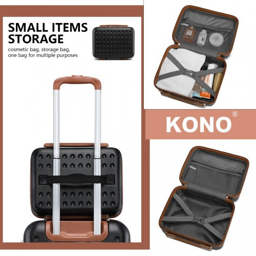 K2394L - Kono 13 Inch Special Hard Shell ABS Vanity Case - Black