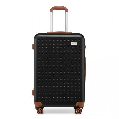 K2394L - Kono 24 Inch Flexible Hard Shell ABS Suitcase With TSA Lock - Black