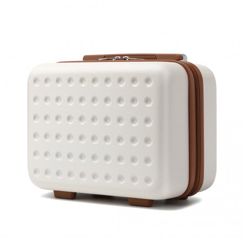 K2394L - Kono 13 Inch Special Hard Shell ABS Vanity Case - Cream