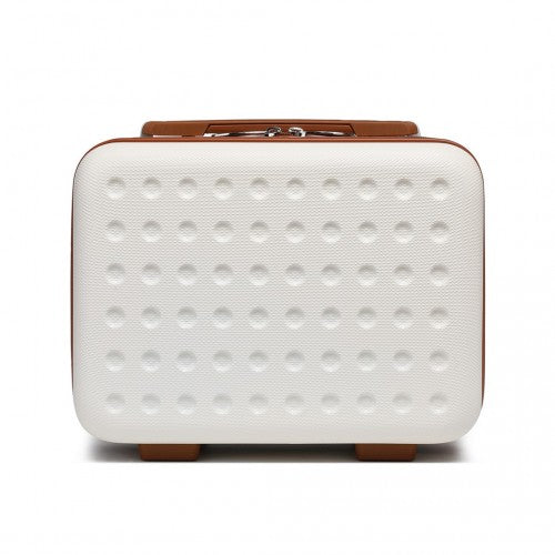 K2394L - Kono 13 Inch Special Hard Shell ABS Vanity Case - Cream