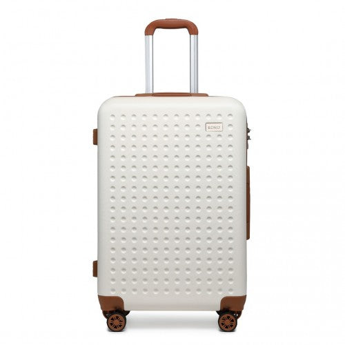 K2394L - Kono 20 Inch Cabin Size Flexible Hard Shell ABS Suitcase With TSA Lock - Cream