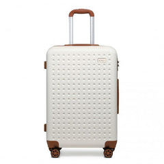 K2394L - Kono 24 Inch Flexible Hard Shell ABS Suitcase With TSA Lock - Cream