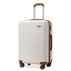 K2394L - Kono 24 Inch Flexible Hard Shell ABS Suitcase With TSA Lock - Cream