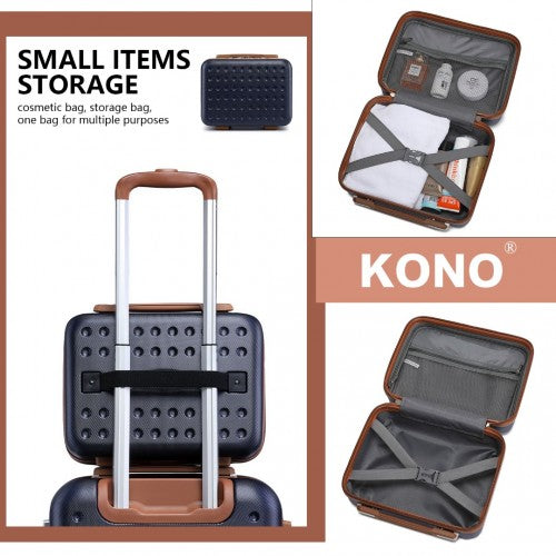 K2394L - Kono 13 Inch Special Hard Shell ABS Vanity Case - Navy