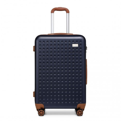 K2394L - Kono 20 Inch Cabin Size Flexible Hard Shell ABS Suitcase With TSA Lock - Navy