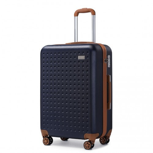 K2394L - Kono 20 Inch Cabin Size Flexible Hard Shell ABS Suitcase With TSA Lock - Navy