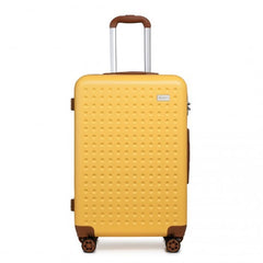 K2394L - Kono 20 Inch Cabin Size Flexible Hard Shell ABS Suitcase With TSA Lock - Yellow