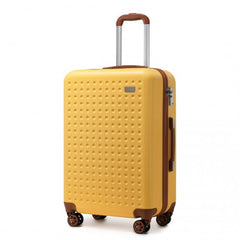 K2394L - Kono 24 Inch Flexible Hard Shell ABS Suitcase With TSA Lock - Yellow