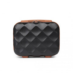 K2395L - British Traveller 13 Inch Ultralight ABS And Polycarbonate Vanity Case - Black And Brown