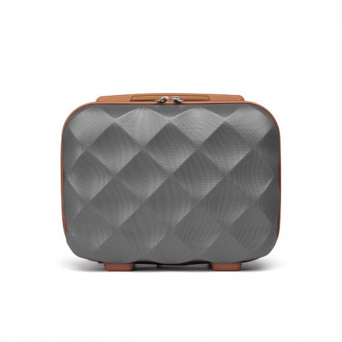 K2395L - British Traveller 13 Inch Ultralight ABS And Polycarbonate Vanity Case - Grey And Brown