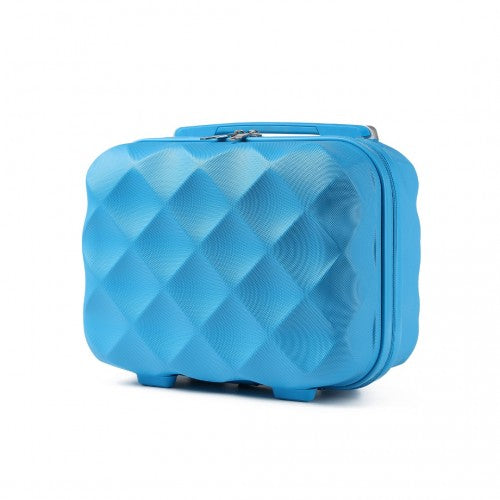 K2395L - British Traveller 13 Inch Ultralight ABS And Polycarbonate Vanity Case - Blue