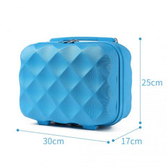 K2395L - British Traveller 13 Inch Ultralight ABS And Polycarbonate Vanity Case - Blue