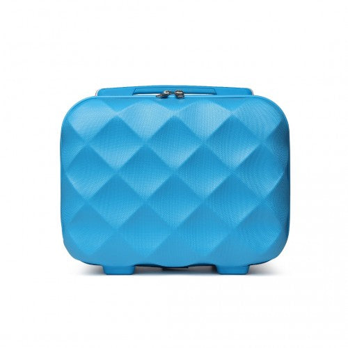 K2395L - British Traveller 13 Inch Ultralight ABS And Polycarbonate Vanity Case - Blue