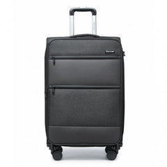 K2397L - British Traveller 24 Inch Lightweight Soft Shell Expandable Suitcase With TSA Lock - Black