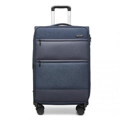 K2397L - British Traveller 24 Inch Lightweight Soft Shell Expandable Suitcase With TSA Lock - Navy